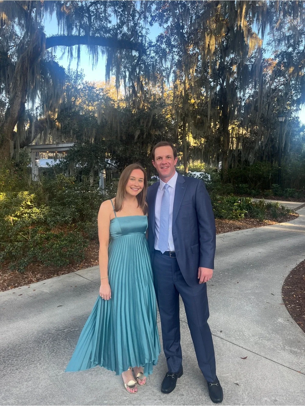 Abercrombie & Fitch Teal Satin Pleated Maxi Dress